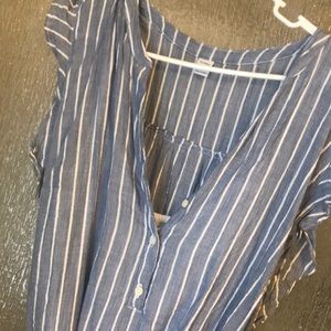 Old Navy blue & white striped stress.